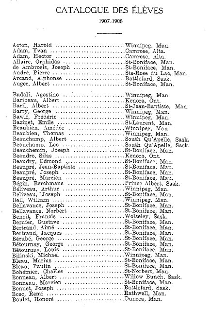  St Boniface 1907-1908 Student List Page 1  